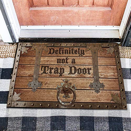 Bestcustom Definitely Not A Trap Door Indoor and Outdoor Doormat Warm House Gift Welcome Mat for Friend Men Women Funny Gift Birthday Gift (Indoor & Outdoor 24x16)