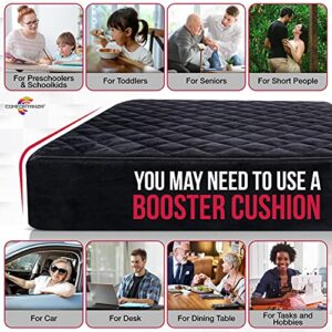 COMFORTANZA Chair Seat Cushion - 18x18x5 Memory Foam Square Thick Non-Slip Pads for Kitchen, Dining, Office Chairs, Car Seats - Booster Cushion - Comfort and Back Pain Relief - Medium Firm - Gray