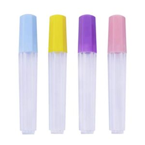 exceart clear beads needle storage tube 4pcs 10cm transparent plastic sealed stitching craft needles organizer bottles sewing embroidery needles holder braiding tool