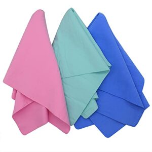 chamois cloth for car - 3 pack drying towel super absorbent fast drying 26" x 17" - car shammy towel (blue pink green)