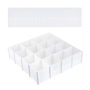 xiclass 15pcs drawer dividers adjustable drawer storage organizer for clutter kitchen cutlery dresser makeup tools socks can help tidy office desk clinic bedroom (white, 38cmx11cm)