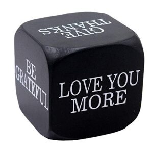 betyhom rustic wood dice tabletop decoration, 4 inch square (black)