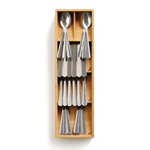 Joseph Joseph 85168 DrawerStore Compact Utensil Organizer For Kitchen Drawer Silverware, Flatware Tray, Small, Bamboo