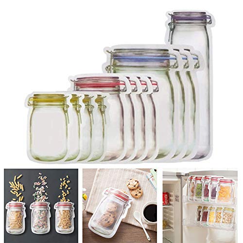 GUAGLL 10Pcs Portable Sealed Transparent Food Storage Bag Picnic Travel Snack Moisture-Proof Fresh-Keeping Bag