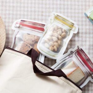 GUAGLL 10Pcs Portable Sealed Transparent Food Storage Bag Picnic Travel Snack Moisture-Proof Fresh-Keeping Bag