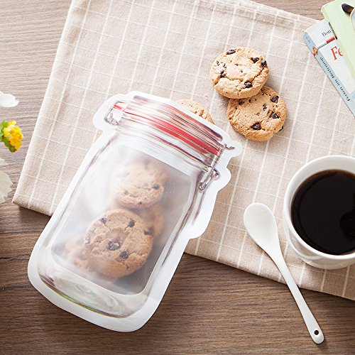 GUAGLL 10Pcs Portable Sealed Transparent Food Storage Bag Picnic Travel Snack Moisture-Proof Fresh-Keeping Bag