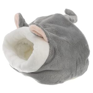 tehaux mini hamster bed hideouts and houses, cotton mini animal pet nest cave, cute warm bed for hamster (grey)