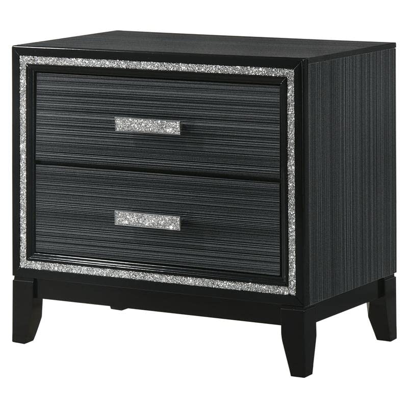 Acme Furniture Haiden Nightstand, Weathered Black Finish