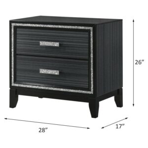 Acme Furniture Haiden Nightstand, Weathered Black Finish