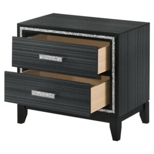 Acme Furniture Haiden Nightstand, Weathered Black Finish