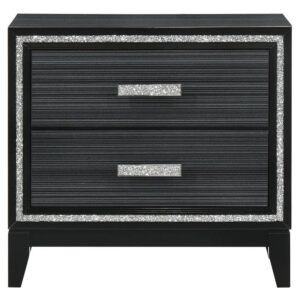 Acme Furniture Haiden Nightstand, Weathered Black Finish