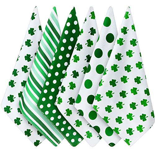 6 Pieces St. Patrick's Day Hand Towels Irish Shamrock Kitchen Towels Bath Towels Dish Towels Bathroom Towel 6 Pattern for St Patrick's Day Decoration Home Decor