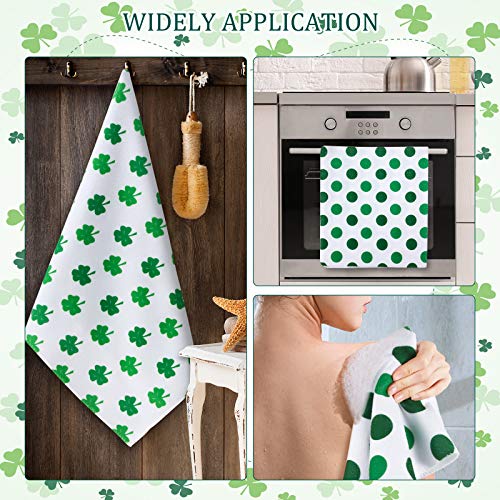 6 Pieces St. Patrick's Day Hand Towels Irish Shamrock Kitchen Towels Bath Towels Dish Towels Bathroom Towel 6 Pattern for St Patrick's Day Decoration Home Decor