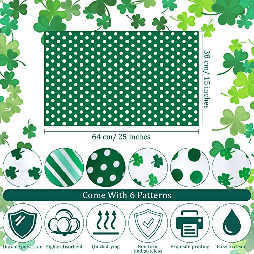 6 Pieces St. Patrick's Day Hand Towels Irish Shamrock Kitchen Towels Bath Towels Dish Towels Bathroom Towel 6 Pattern for St Patrick's Day Decoration Home Decor