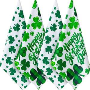 4 pieces st. patrick's day hand towels irish shamrock kitchen towels bath towels dish towels bathroom towel for st patrick's day decoration