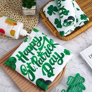 4 Pieces St. Patrick's Day Hand Towels Irish Shamrock Kitchen Towels Bath Towels Dish Towels Bathroom Towel for St Patrick's Day Decoration