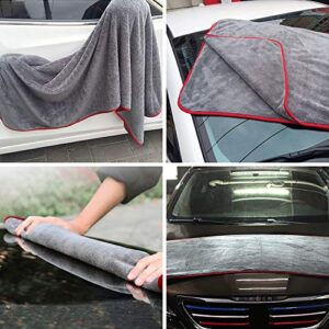 Super Thick 36" X24" Pro Microfiber Car Wash Drying Towel Over 1.2 lbs, 1200GSM,Blue Chamois Cloth, Сar Shammy Towel 26" x 17",Super Absorbent Chamois Cloth for Car