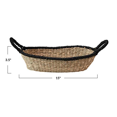 Bloomingville Seagrass Handle & Black Trim, Natural Basket (AH1702)