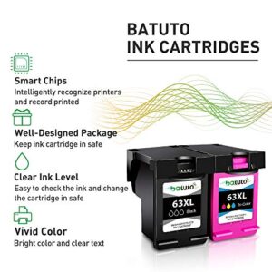 Remanufactured for HP Ink 63 Replacement 63xl Black Ink Cartridge for HP OfficeJet 3830 4650 5255 4652 Envy 4520 4510 4512 4513 4516 Deskjet 1112 3634 3639 3632 2130 for 63xl Ink Cartridge Combo Pack