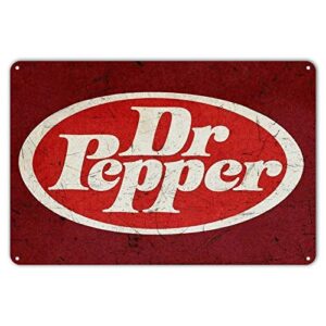 zypeng metal tin sign dr. pepper soda pop store advertising vintage style retro wall decor bar 8 x 12 inches