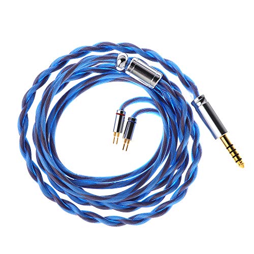 Linsoul Euphrosyne Litz Type 6 5N OCC Silver Plated OCC Cable (2pin-0.78mm, 4.4mm, Blue)