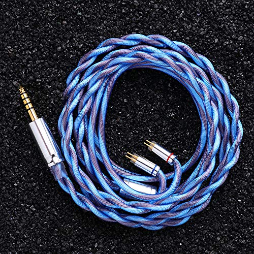 Linsoul Euphrosyne Litz Type 6 5N OCC Silver Plated OCC Cable (2pin-0.78mm, 4.4mm, Blue)