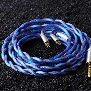 Linsoul Euphrosyne Litz Type 6 5N OCC Silver Plated OCC Cable (2pin-0.78mm, 4.4mm, Blue)