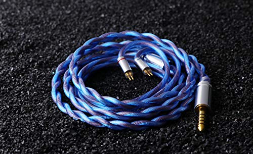 Linsoul Euphrosyne Litz Type 6 5N OCC Silver Plated OCC Cable (2pin-0.78mm, 4.4mm, Blue)