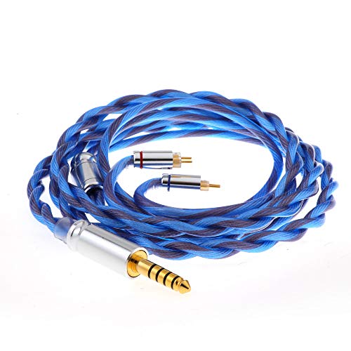 Linsoul Euphrosyne Litz Type 6 5N OCC Silver Plated OCC Cable (2pin-0.78mm, 4.4mm, Blue)