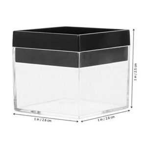 Baluue 20pcs Square Transparent Plastic Box Natural Rough Mineral Specimen Display Case Holder Jewelry Storage Container for Home Office Countertop