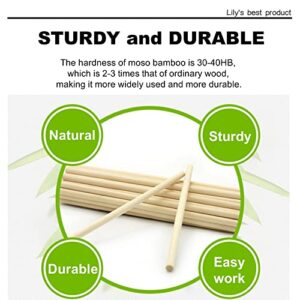 25PCS Dowel Rods Wood Sticks Wooden Dowel Rods - 1/4 x 12 Inch Unfinished Bamboo Sticks - for Crafts and DIYers