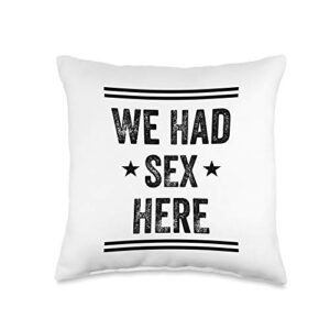 funny matching pillow decoration gifts funny quotes decoration gifts we had sex here throw pillow, 16x16, multicolor