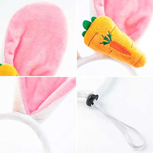 Dorakitten Dog Easter Costumes - Adorable Bunny Ears Headband Cute Dog Bandana Funny Carrot Shape Rope Teeth Cleaning Dog Chew Toys Gifts for Pet Puppy 4 PCS