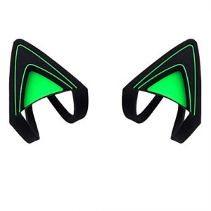 huyun silicone cat kitty ears lovely attachable accessory compatible for razer kraken 2019, kraken te headsets (green)