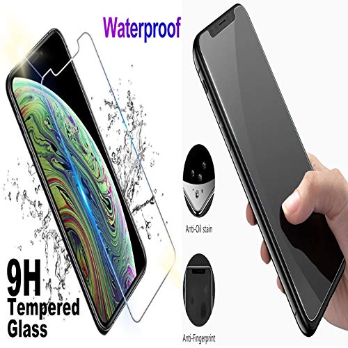 HHUAN Case + Screen Protector, for LG K92 5G (6.70 inches) Tempered Glass Film and Transparent Soft Silicone TPU Bumper Shell, Shock Absorption Phone Protective Cover - WMA28