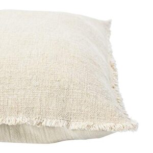 Creative Co-Op Linen Blend Lumbar Frayed Edges, Natural Pillow