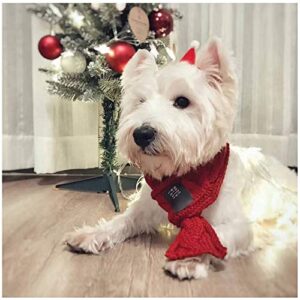 nacoco dog red christmas knitted scarf cat warm bandana winter holiday pet accessories cat new year scarf(s)