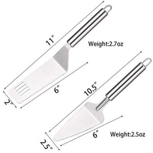 2 Pieces Pie Server Set Multi-function Stainless Steel Cake Spatula Cake Cutter Knife Stainless Steel Offset Spatula, Cake Spatula for Pie Lasagna Cutting (Packing Enhanced Version)