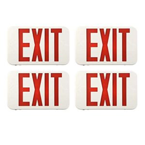 spectsun 4 pack led exit sign red & green letter -ul certified exit sign with battery backup emergency lights-120v-277v universal mounting double face- abs fire resistance-exit lighting for home