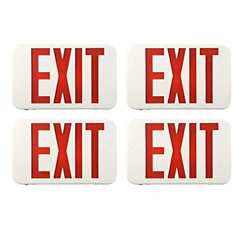 Spectsun 4 PACK LED Exit Sign Red & Green Letter -UL Certified Exit Sign with Battery Backup Emergency Lights-120V-277V Universal Mounting Double Face- ABS Fire Resistance-Exit Lighting for Home