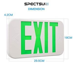 Spectsun 4 PACK LED Exit Sign Red & Green Letter -UL Certified Exit Sign with Battery Backup Emergency Lights-120V-277V Universal Mounting Double Face- ABS Fire Resistance-Exit Lighting for Home