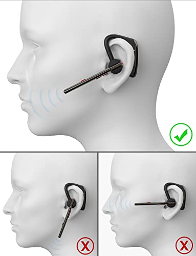 New bee Bluetooth Headset V5.2 Wireless Bluetooth Earpiece 24Hrs Talktime CVC8.0 Dual Mic Noise Cancelling for iPhone/Android/Driver/Business/Office