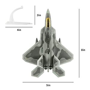 HANGHANG 1/100 Scale F-22 Raptor Attack Plane Diecast Airplane Model Military Plane for Commemorate Collection or Gift(Wheels Iinstalled)