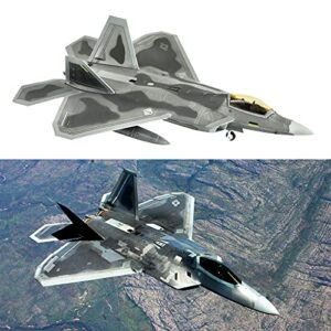 HANGHANG 1/100 Scale F-22 Raptor Attack Plane Diecast Airplane Model Military Plane for Commemorate Collection or Gift(Wheels Iinstalled)