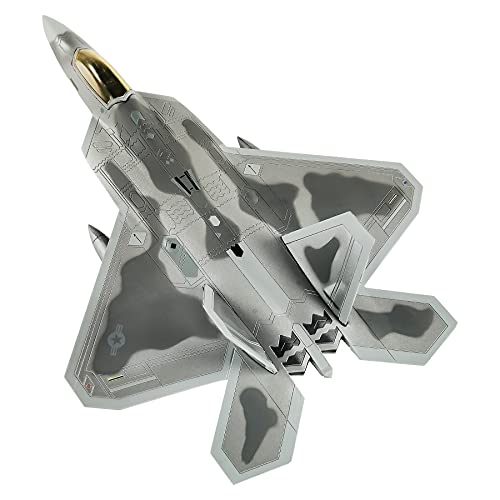 HANGHANG 1/100 Scale F-22 Raptor Attack Plane Diecast Airplane Model Military Plane for Commemorate Collection or Gift(Wheels Iinstalled)