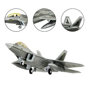 HANGHANG 1/100 Scale F-22 Raptor Attack Plane Diecast Airplane Model Military Plane for Commemorate Collection or Gift(Wheels Iinstalled)