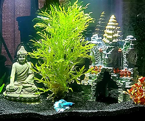 SLOCME Aquarium Large Buddha Statue Decorations - Aquarium Buddha Ornament with Hole for Betta Fish to Swim Through