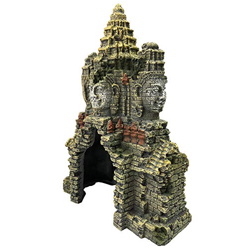 SLOCME Aquarium Large Buddha Statue Decorations - Aquarium Buddha Ornament with Hole for Betta Fish to Swim Through