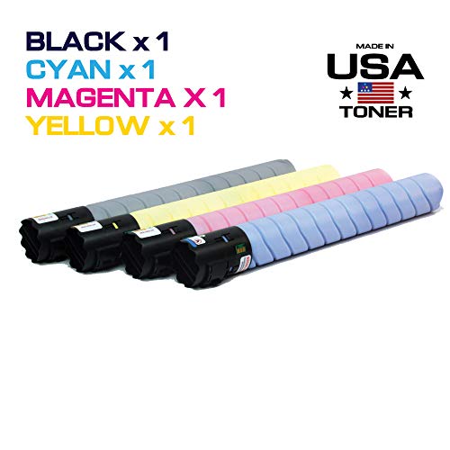 MADE IN USA TONER Compatible Replacement for use in Konica Minolta® bizhub C258, c308, c368, c454, c554, C454e, C554e Universal (TN-324K/C/M/Y, TN-512C/M/Y/K) (Black,Cyan,Yellow,Magenta, 4-Pack)