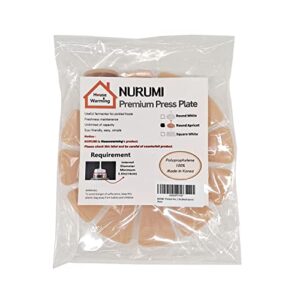 nurumi - premium press plate - principle of fermentation weight useful for a large amout of pickles, fermentation and mature foods in crock jar container mouth(over 14cm, 5.5in) (round apricot)
